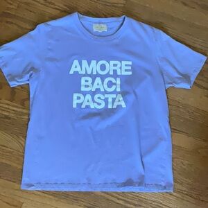 Sezane Amore Baci Pasta T-shirt Lilac / Ecru - Size M